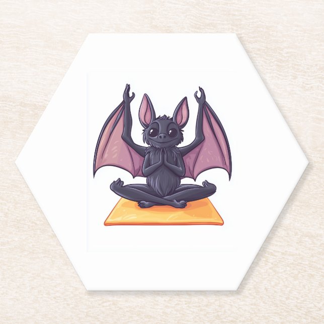 Fledermaus-Yoga-Fluss Untersetzer (Vorderseite)