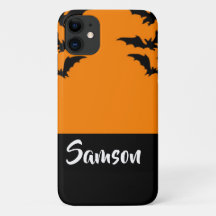 Fledermäuse auf Orange