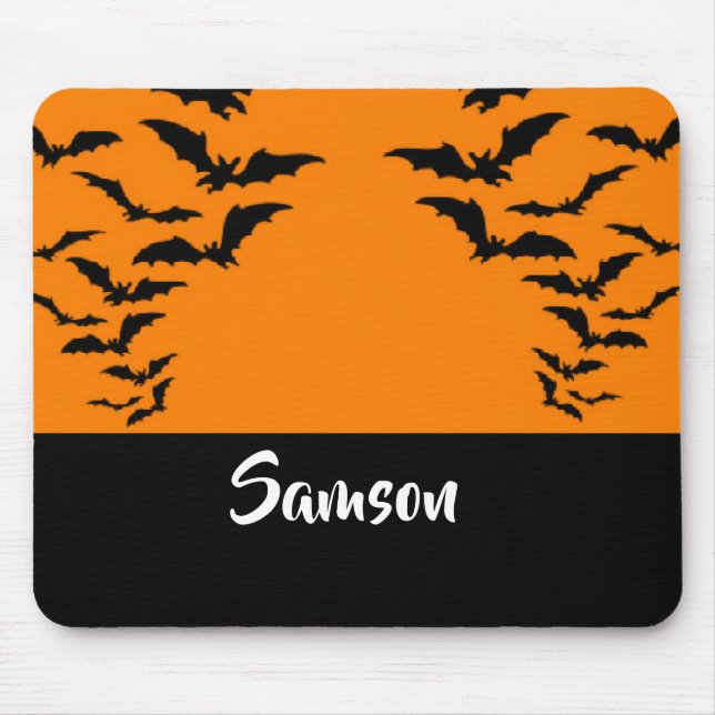Fledermäuse auf Orange Mousepad (Vorne)