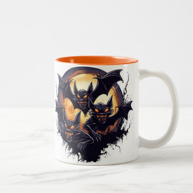 Fledermäuse aus einer Höhle Zweifarbige Tasse (Rechts)