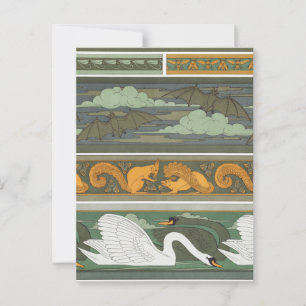 Fledermäuse Eichhörnchen Swans Wildlife Vintag Nat Postkarte