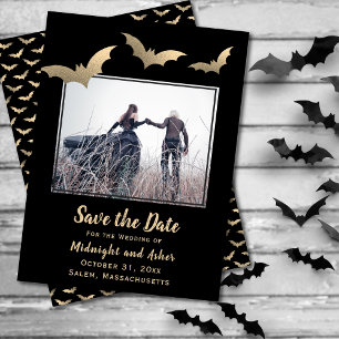 Fledermäuse Foto Halloween Hochzeit Save the Date