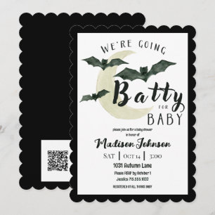 Fledermäuse fürs Baby October Baby Shower QR Code Einladung