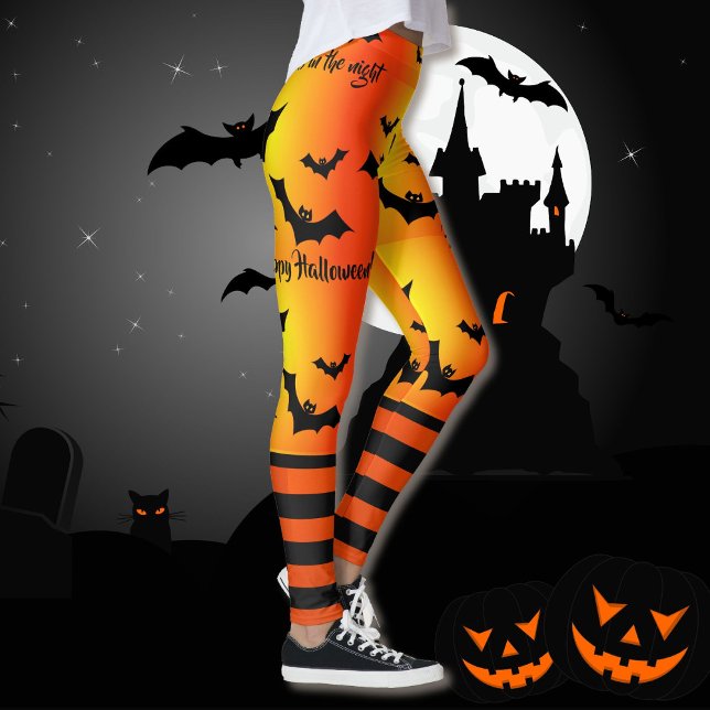 Fledermäuse Happy Halloween Leggings Yoga Pants (Von Creator hochgeladen)