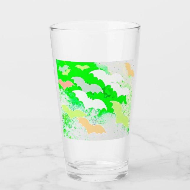 Fledermäuse in Flight Pastell Green Glas (Vorderseite)