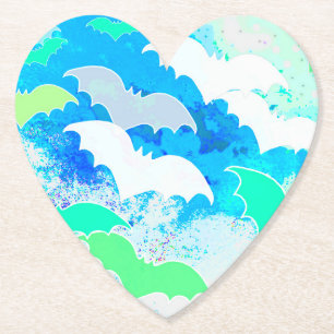 Fledermäuse in Flug Pastellblau Untersetzer