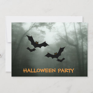 Fledermäuse in Spooky Trees Halloween-Party Einlad Einladung