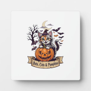 Fledermäuse Katzen Kürbisse Halloween Hexe Katze G Fotoplatte