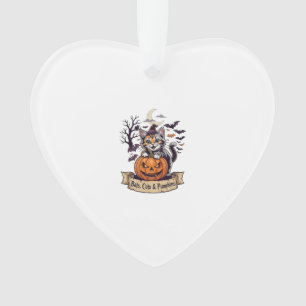 Fledermäuse Katzen Kürbisse Halloween Hexe Katze G Ornament