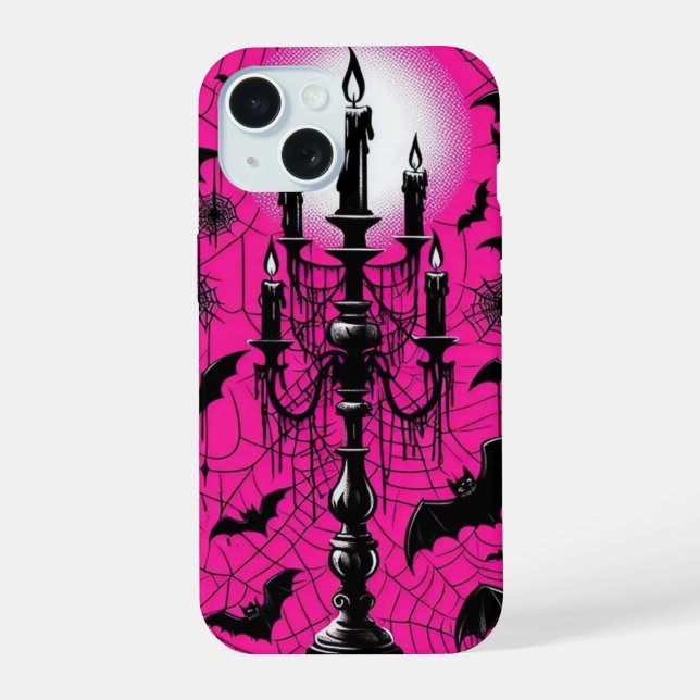 Fledermäuse & Kerzen iPhone 15 Hülle (Rückseite)