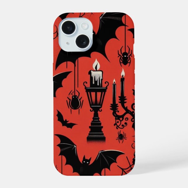 Fledermäuse & Kerzen iPhone 15 Hülle (Rückseite)