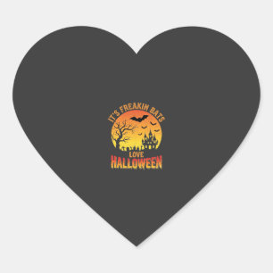 Fledermäuse lieben Halloween Spukschloss Design_ Herz-Aufkleber