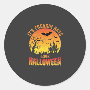 Fledermäuse lieben Halloween Spukschloss Design_ Runder Aufkleber
