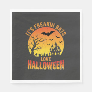 Fledermäuse lieben Halloween Spukschloss Design_ Serviette