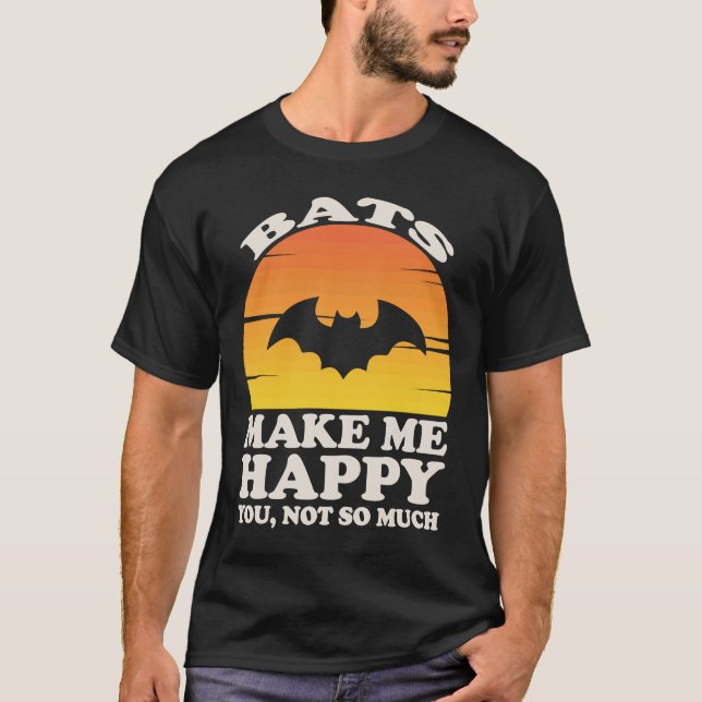 Fledermäuse machen mich glücklich, Fledermauskleid T-Shirt (Vorderseite)