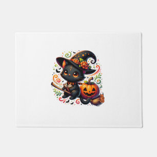 Fledermäuse Schwarze Katze Hexenhut Wand Pumpkin N Fußmatte