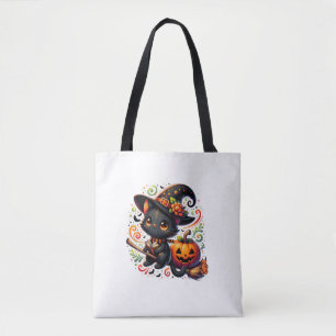 Fledermäuse Schwarze Katze Hexenhut Wand Pumpkin N Tasche