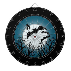 Fledermäuse und Bäume gegen den Mond Dartscheibe