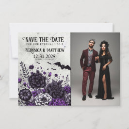 Fledermäuse und Blume Save the Date Karte