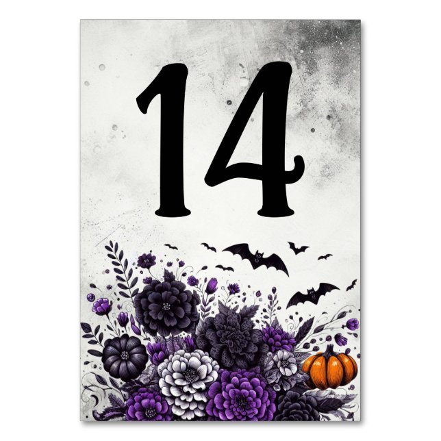 Fledermäuse und Blume Tischnummer 14 (Vorderseite)