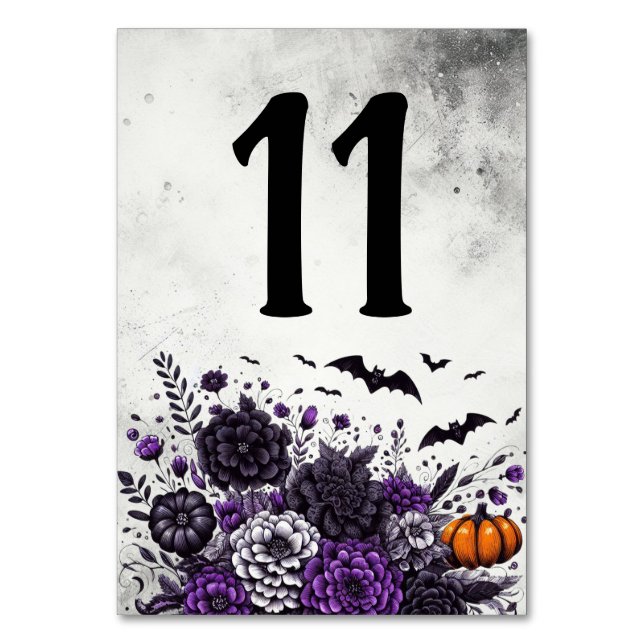 Fledermäuse und Blumen Tisch Nummer 11 Tischnummer (Vorderseite)