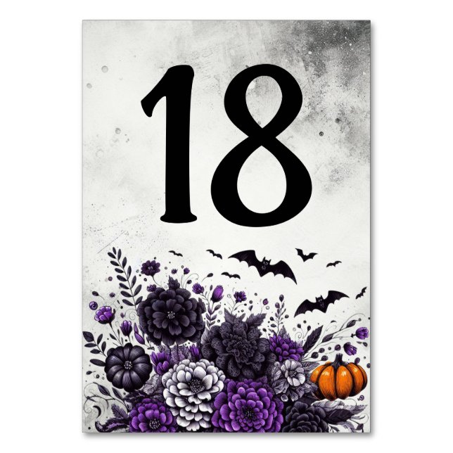 Fledermäuse und Blumen Tisch Nummer 18 Tischnummer (Vorderseite)