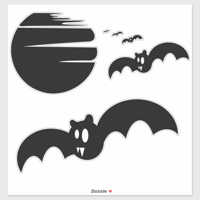 Fledermäuse und Mond Halloween Aufkleber (Blatt)