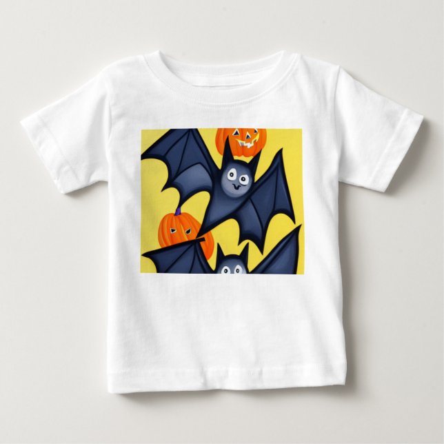 Fledermäuse und Pumpkins Baby T-shirt (Vorderseite)