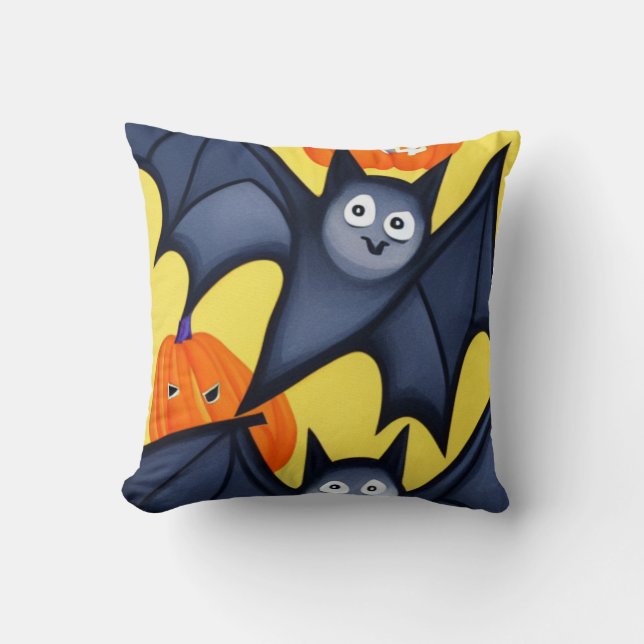 Fledermäuse und Pumpkins Kissen (Vorderseite)