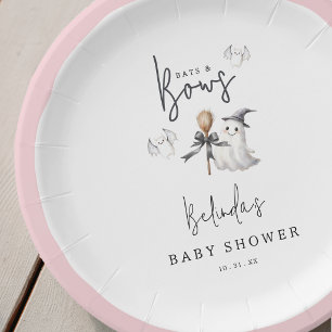 Fledermäuse und Schleifen Halloween-Baby-Shower-Pa Pappteller
