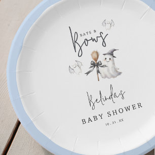 Fledermäuse und Schleifen Halloween-Baby-Shower-Pa Pappteller