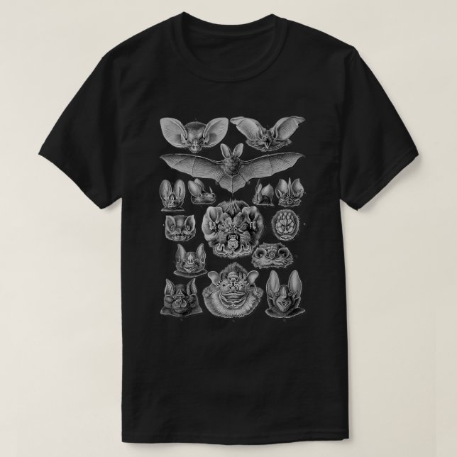 Fledermäuse Wissenschaftliche Illustration Zeichne T-Shirt (Design vorne)