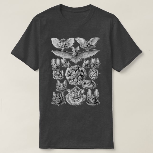 Fledermäuse Wissenschaftliche Illustration Zeichne T-Shirt (Design vorne)