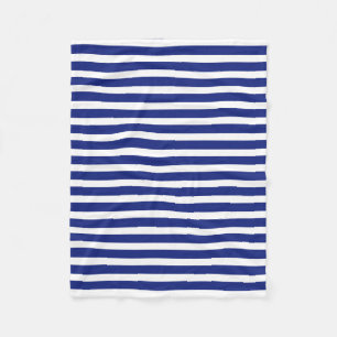 Fleece Baby Blanket Navy Blau und Weiße Streifen