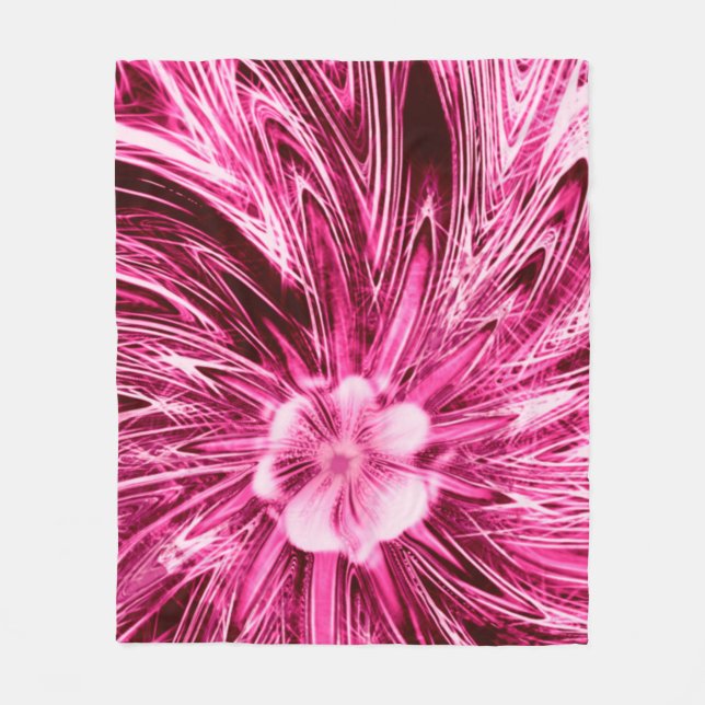 Fleece Blanket Abstrakt Lines Lila Blume (Vorderseite)