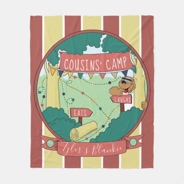 Fleece Blanket Camp Bär personalisieren (Vorderseite)