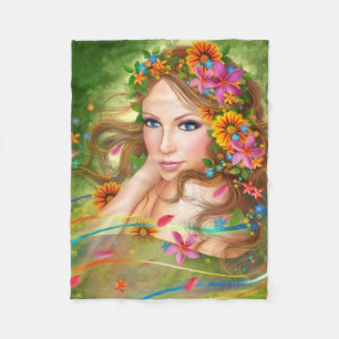 Fleece Blanket, Fantasy Schöne Fee Frau summ