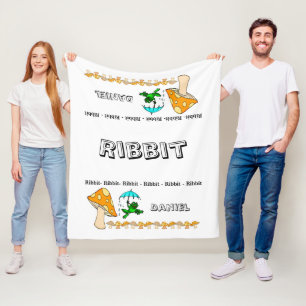 Fleece Blanket Frosch Ribbit Mushroom