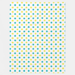 Fleece Blanket/Gelb und Blue Polka Docks