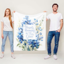 Fleece Blanket Gesegnet und blühend Bluebonnet