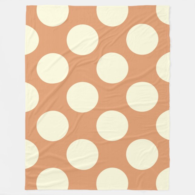 Fleece Blanket große Kreise Dotbraune Creme (Vorderseite)
