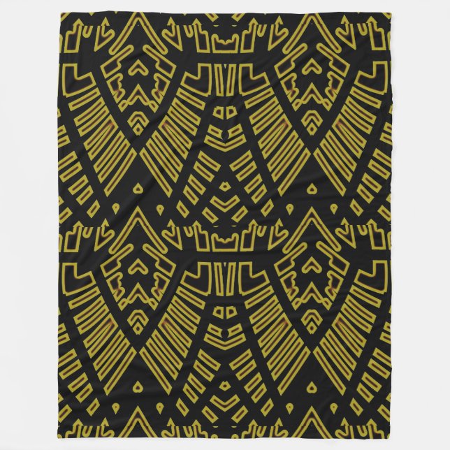 Fleece Blanket - Klassisches Schwarz-Gelb-Design (Vorderseite)