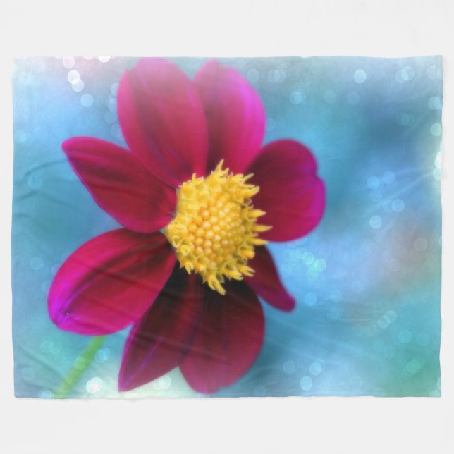 Fleece Blanket/Lila Blume (Vorderseite (Horizontal))