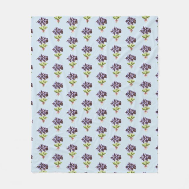 Fleece Blanket Lila Violets Muster blass (Vorderseite)