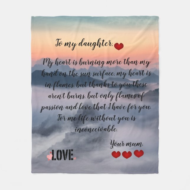 Fleece Blanket Mutter/Tochter Liebe (Vorderseite)