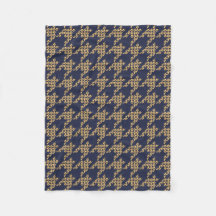Fleece-Blanket (Navy/Butter) für Hahnentrittmuster