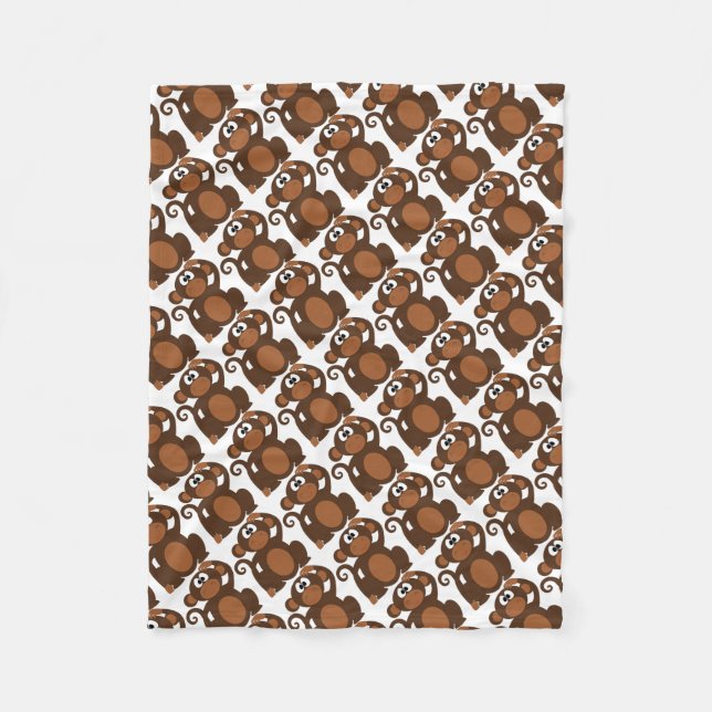 Fleece Blanket/Niedliche Affen (Vorderseite)