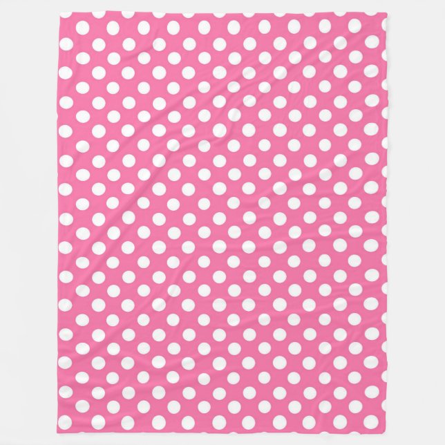 Fleece Blanket/Rosa mit weißen Polka-Punkten (Vorderseite)