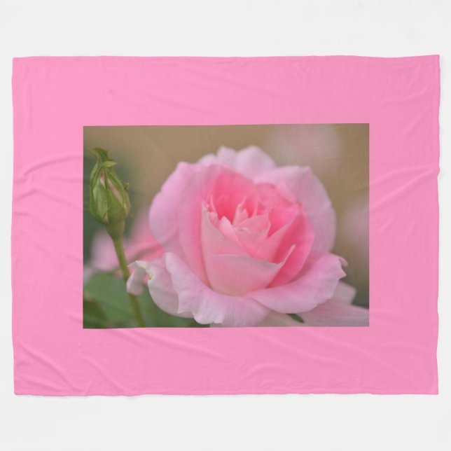 Fleece Blanket/Rosa Rose (Vorderseite (Horizontal))