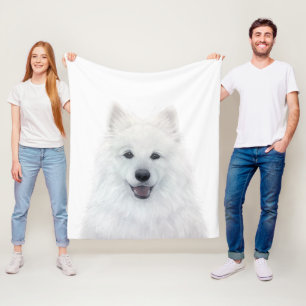 Fleece Blanket, Samoyed Dog von Mart
